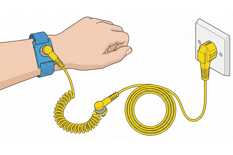 Schema mise en place bracelet esd